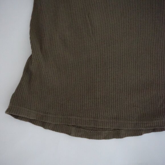 Harley-Davidson Olive Cotton Waffle Thermal Henley Cabincore Rugged XXL Outdoor - Picture 7 of 11